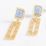 Davis Drop Earring - Pigeon Blue Opal