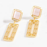 Davis Drop Earring - Pink Opal