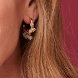 Lila Gemstone Hoop - Moonstone